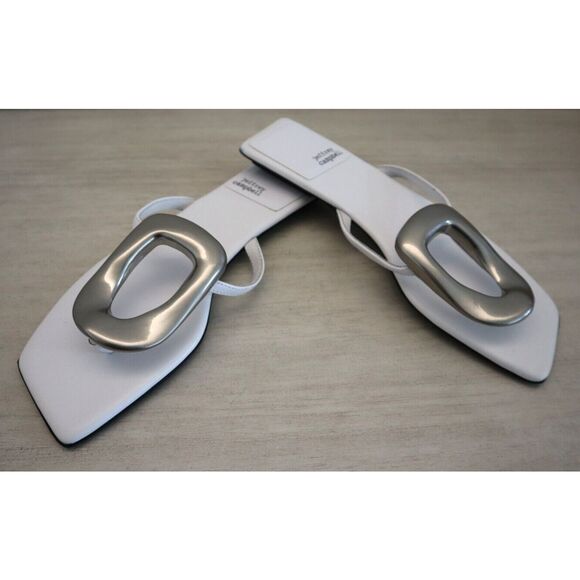 Jeffrey Campbell Women's Sz 8.5M White/Silver Linques-2 Flip Flop Sandals - Picture 2 of 13